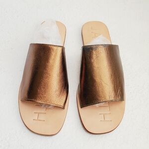 James Smith Off Duty Sandal in Bronze Slide Mule NEW  Size 38 EU/7 US